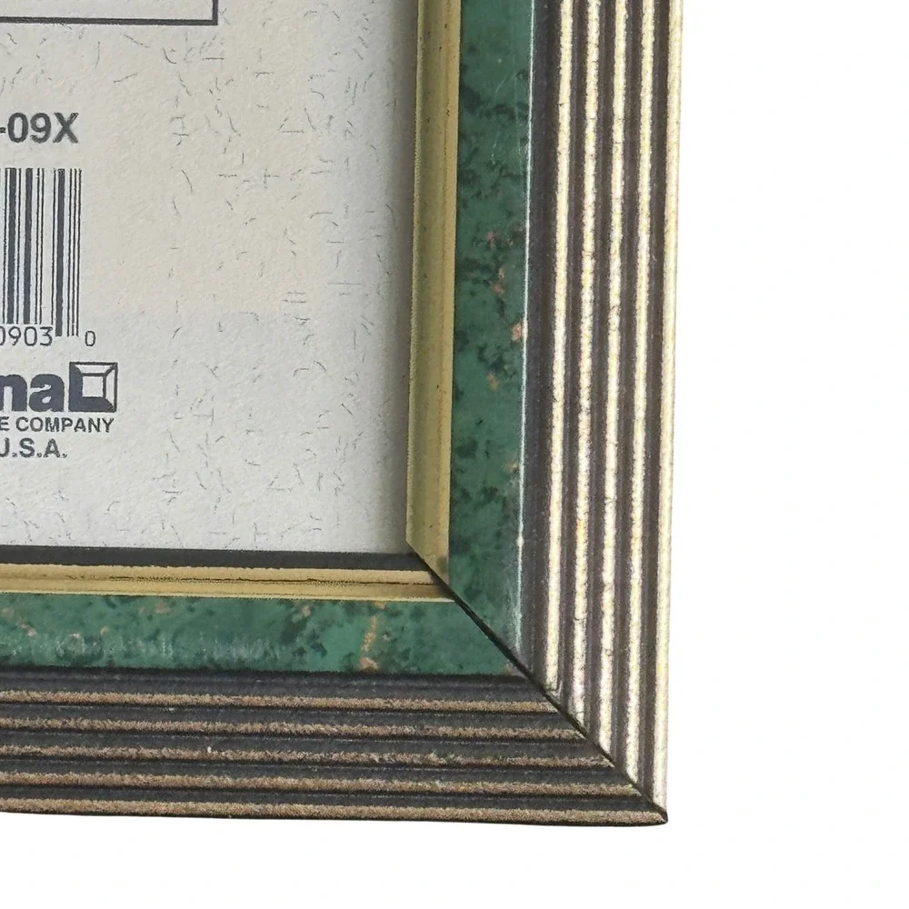 National Picture & Frame Co Green Marble Gold Ribbed 4x6 Photo Frame - Picture 2 of 5